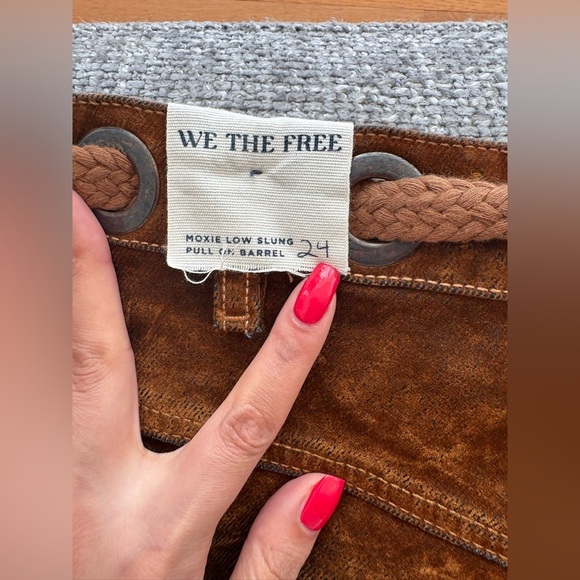 Free people We The Free Moxie Velvet Barrel Jeans Brown Size 24 ( brand new ) - Picture 14 of 16